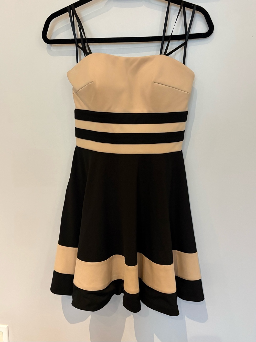 La Femme Striped Fit-and-Flare Dress